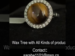 Hochzeit 925 Silber Edelstein Ringe Runde Form Verlobungsringe Tiger-Auge