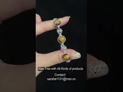 925 Sterling Silber Edelstein Armband Rhodium Plattiert Tiger Auge Stein Armband