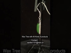 Cabochon 925 Sterling Silber Ehrenstück 7x12 mm Rechteck Grün Jade