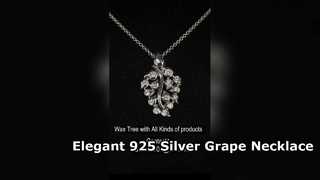 Zierliche Halskette mit Traubenanhänger aus 925er Sterlingsilber
