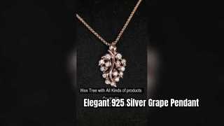Atemberaubende Halskette mit Traubenanhänger aus 925er Silber, zierlicher Schmuck RG
