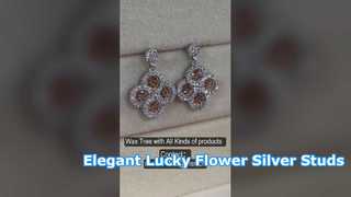 Elegante Glücksblumen-Ohrstecker aus 925er Silber mit CZ