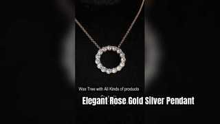 Eleganter 925er Sterlingsilber-Roségold-CZ-Anhänger mit offenem Kreis