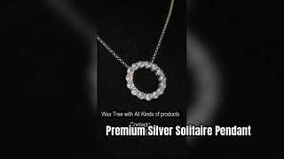 Eleganter Solitär-Anhänger aus 925er-Sterlingsilber mit offenem 0-Kreis-Anhänger, rhodiniert