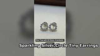Elegante 925 Sterling Silber CZ-Kleeblatt-Ohrringe