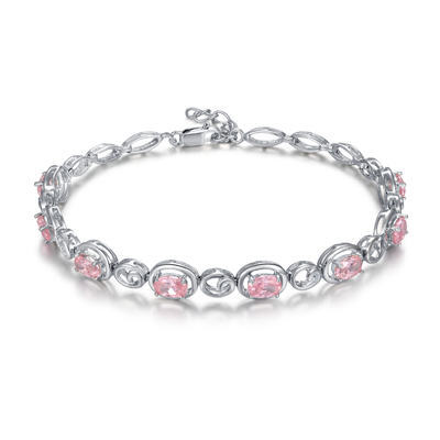 Charme-Freundschafts-Armband-Rosa 925 silbernes CZ-Armband für Frauen