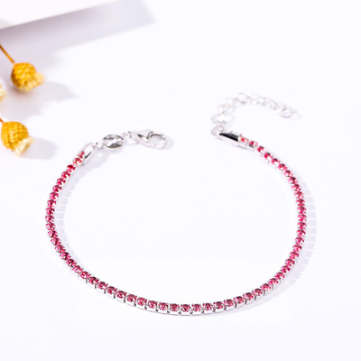 Neuer modischer Diamond Bracelet 925 silberne Rosa Zircons justierbar für Frauen
