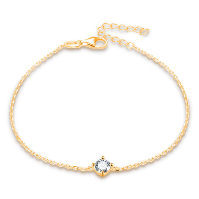 Gold überzog 925 Sterling Cubic Zirconia Bracelet Jewelry, den Frauen Armbänder versilbern