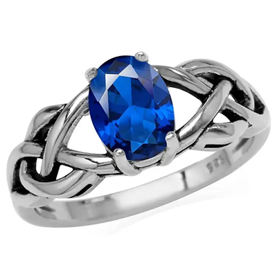 925 Sterling Silber Diamant Verlobungsring blauer Zirkon Verlobungsring