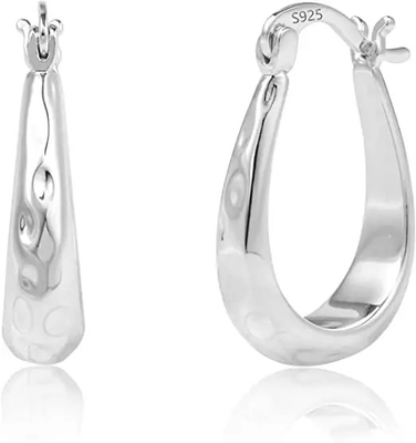 silberne CZ Ohrringe 2.3g 925, Sterling Silver Open Heart Earrings