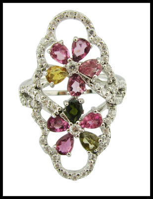 Exquisite 925 Silber Edelstein Ringe für Frauen Gelegenheits-/Party Anlass