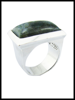925 Sterling Silber Runde Edelsteinringe mit grünem Jade Sterling Silber Verlobungsring Große Sterling Silberringe