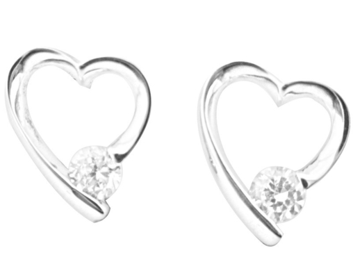 Herz Ohrring Stud 925 Silber CZ Ohrringe Kleines Cz Stein 1,0-1,25mm Perfekt für jeden Anlass Kubik Zirkonia Ohrring