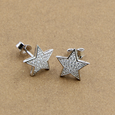 Star Ohrring Stud Twinkling Star 925 Sterling Silber Stud Ohrringe für den Alltag Glamour echte Sterling Silber Ohrringe
