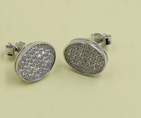2-5g Oval 925 Silber Kubik Zirkonia Stift Ohrringe für Schmuck Herstellung von Kubik Zirkonia Stift Ohrringe aus Sterlingsilber Cute