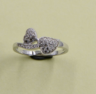 Herzblatt CZ AAA Stapelring 925 Sterling Silber CZ Ringe Birne/ Oval/ Rund/ Chevron/ Herzgeschnitten CZ Edelsteinring