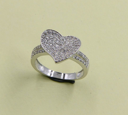Herzring Elegant 925 Sterling Silberringe mit AAA CZ Pave Setting in rundem ovalen Herz und Marquise Formen