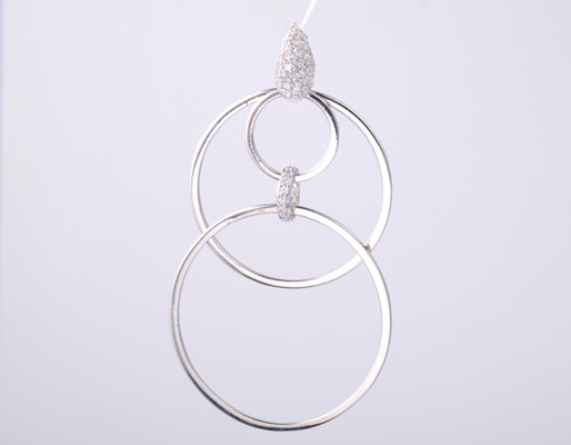 Kreisförmige Form Geometrische Sammlung Anhänger mit CZ Steinen 925 Sterling Silber Schmuck Accessoires Silber Sterling Silber Anhänger Silber cz Anhänger Geometrie