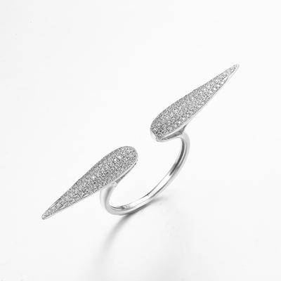 „Das Fliegen von Flügeln“ 925 Sterling Silver CZ schellt erschwingliche Eheringe