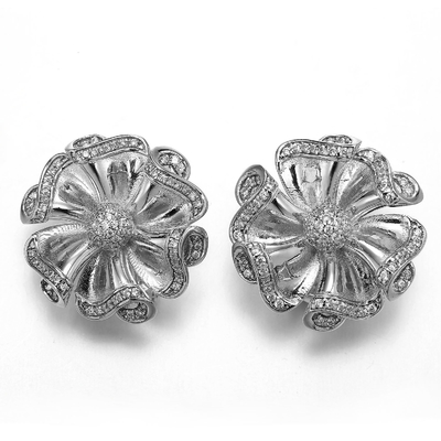 Silber CZ-Blumen-Ohrring-Schmuck-Ohrringe der Winden-925 entwerfen