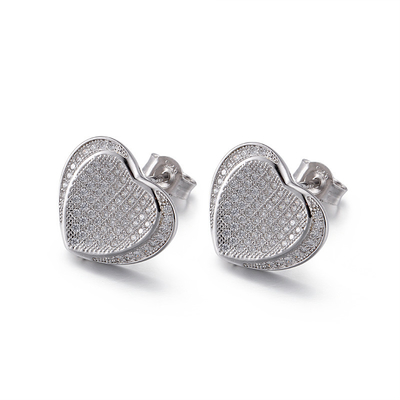 2,6 925 silbernen CZ-Ohrringe Gramm Soems Tiffany Heart Earrings Silver