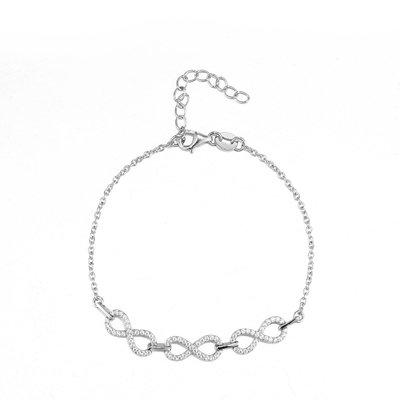 Beste Freunde 10.58g AAA-Zirkon-Sterling Silver Matching Bracelets Fors
