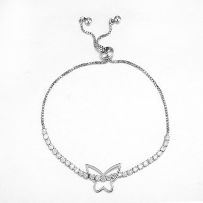 Schmetterling 925 silbernes CZ-Armband 9.79g Sterling Silver Moonstone Bracelet