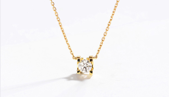 18K 18 Karat Diamond Pendant Yellow Gold Cartier Diamond Necklace
