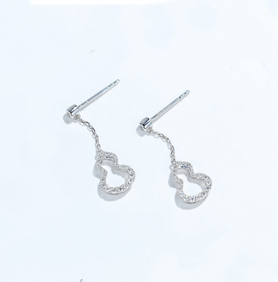 Silberner Gold-Diamond Dangle Earringss 1.0g der Farbe-18K Kürbis-geformtes Verpflichtungs-Geschenk
