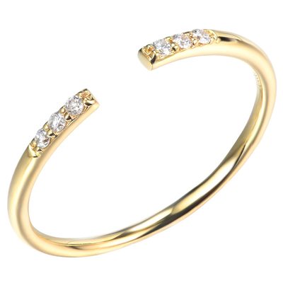 Öffnungen schellen 18K Gold Diamond Rings, den 0.05ct 1gram Größe besonders anfertigte