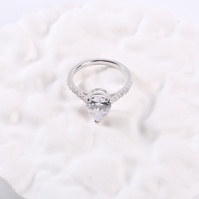Runde Verlobungsringe 2,18 g Paar 925 Silber CZ-Ringe