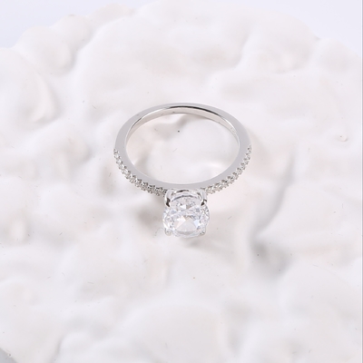 Runde Verlobungsringe 2,18 g Paar 925 Silber CZ-Ringe