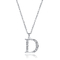 Kundengebundene Buchstaben hängender Kubikzircon silberner CZ-Kreuzanhänger-perlenbesetzte Halskette