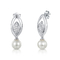 Perlen-Reihe 925 kleine Band-Ohrringe Silber CZ-Perlen-Ohrring-Junis Birthdaystone