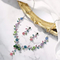 Schmuck Blatt-Gruppen-Blumen-Crystal Silvers 925 stellte Heiratsder anhänger-und der Ohrring-Satz der Frauen ein
