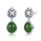 Kundenspezifische Sterling Silver Earrings Oval Green-Edelstein-Ohrringe der Weinlese-925