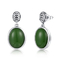 Ovalgeschnittenes grünes Großhandelssilber Emerald Stone Earringss 2.00g für Mädchen-Damen-Frauen
