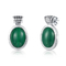 Kundenspezifische Sterling Silver Earrings Oval Green-Edelstein-Ohrringe der Weinlese-925