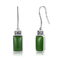 Sterling Silver Earrings Gemstone Emerald-Grün-Bolzen-Ohrringe des Dreieck-925