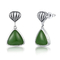 Zufälliges 3.10g 925 Sterling Silver Earrings Natural Stone Emerald Jade