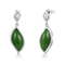 Sterling Silver Earrings Gemstone Emerald-Grün-Bolzen-Ohrringe des Dreieck-925