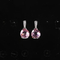 Ohrringe der Runden-2.30g 925 Sterling Silver Earrings Pink Gemstone