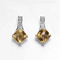 Luxus-925 gelber Edelstein-Ohrring Sterling Silver Stud Earringss 2.60g