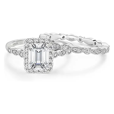Ebene 925 Sterling Silver Engagement Ring, 925 silberne CZ-Ringe heiratend