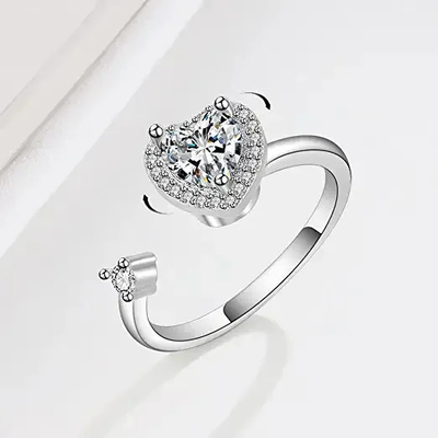 Freundschaftsringe aus 925er Sterlingsilber, klassischer Ring aus Liebessilber mit Zirkon