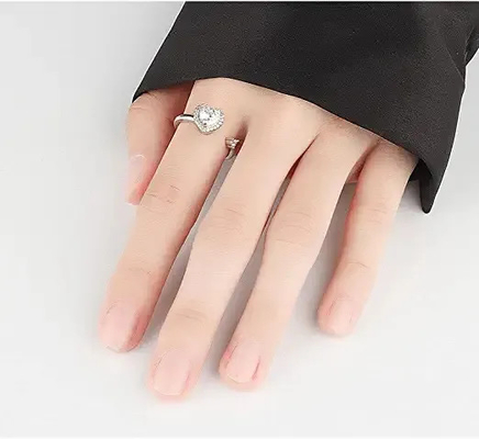 Freundschaftsringe aus 925er Sterlingsilber, klassischer Ring aus Liebessilber mit Zirkon
