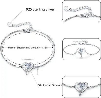 Hypoallergenic CZ 925 Sterling Silver Bracelet für Partei-Hochzeitstag