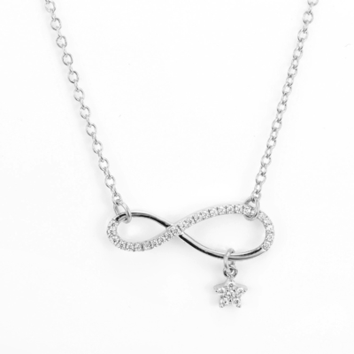 Rundes CZ Anhänger Halskette 45cm Kette Länge Sterling Silber Schmuck Zubehör
