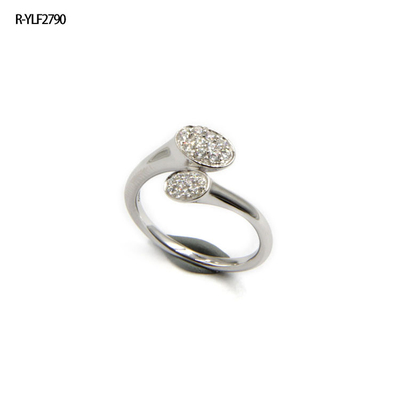 Elegante klare Kubik Zirkonia Sterling Silberringe Feinschmuckband für Frauen