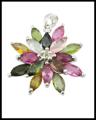 Marquise Silber Edelstein Drop Halskette Kreuzkette Akzent Detaildesign